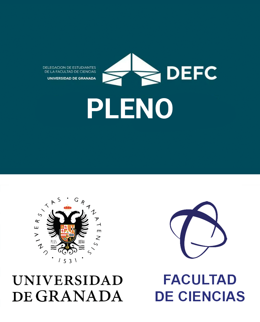 Cartel con los logos de la DEFC, la Facultad de Ciencias y la UGR