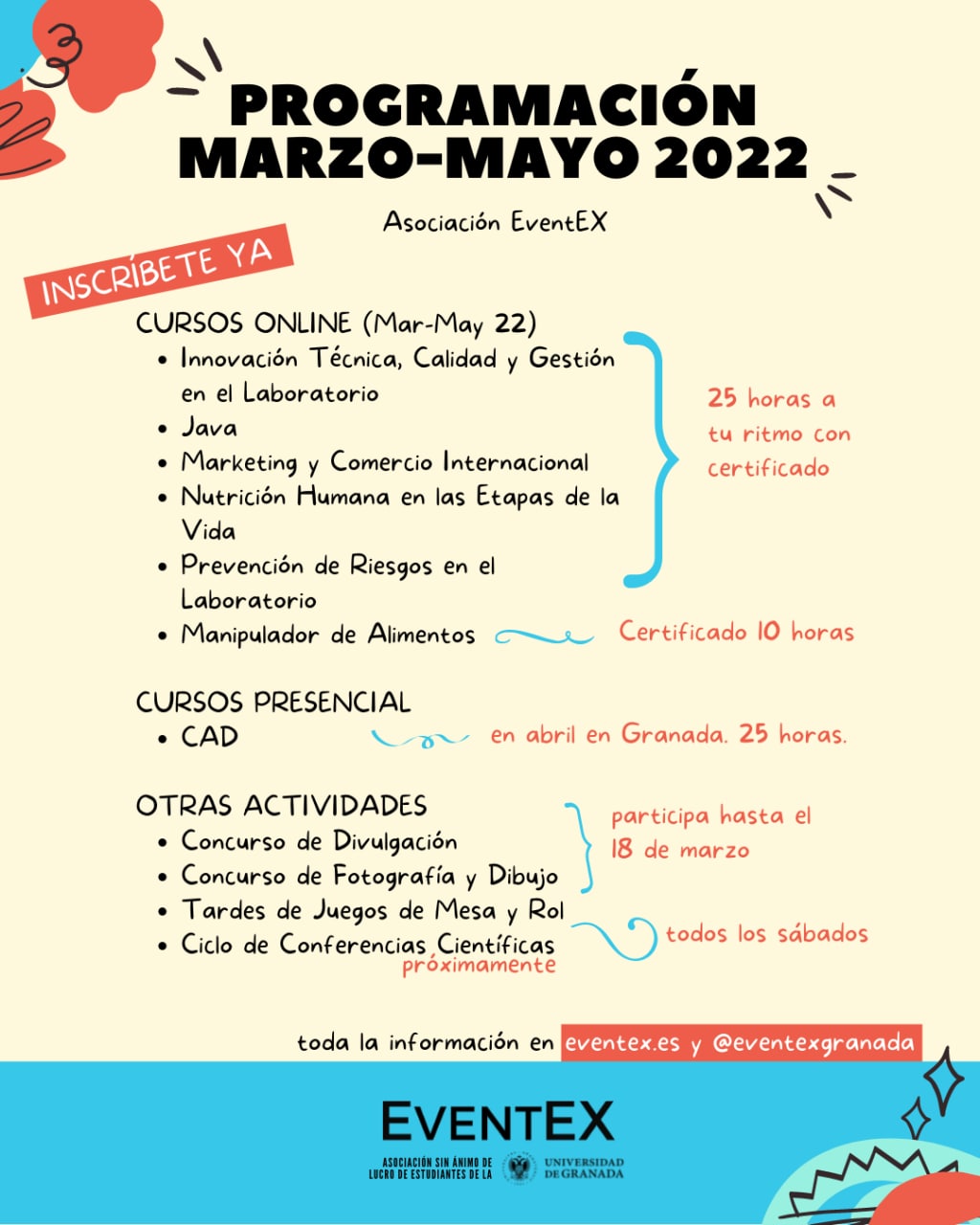 Cursos para universitarios (marzo-mayo 2022)