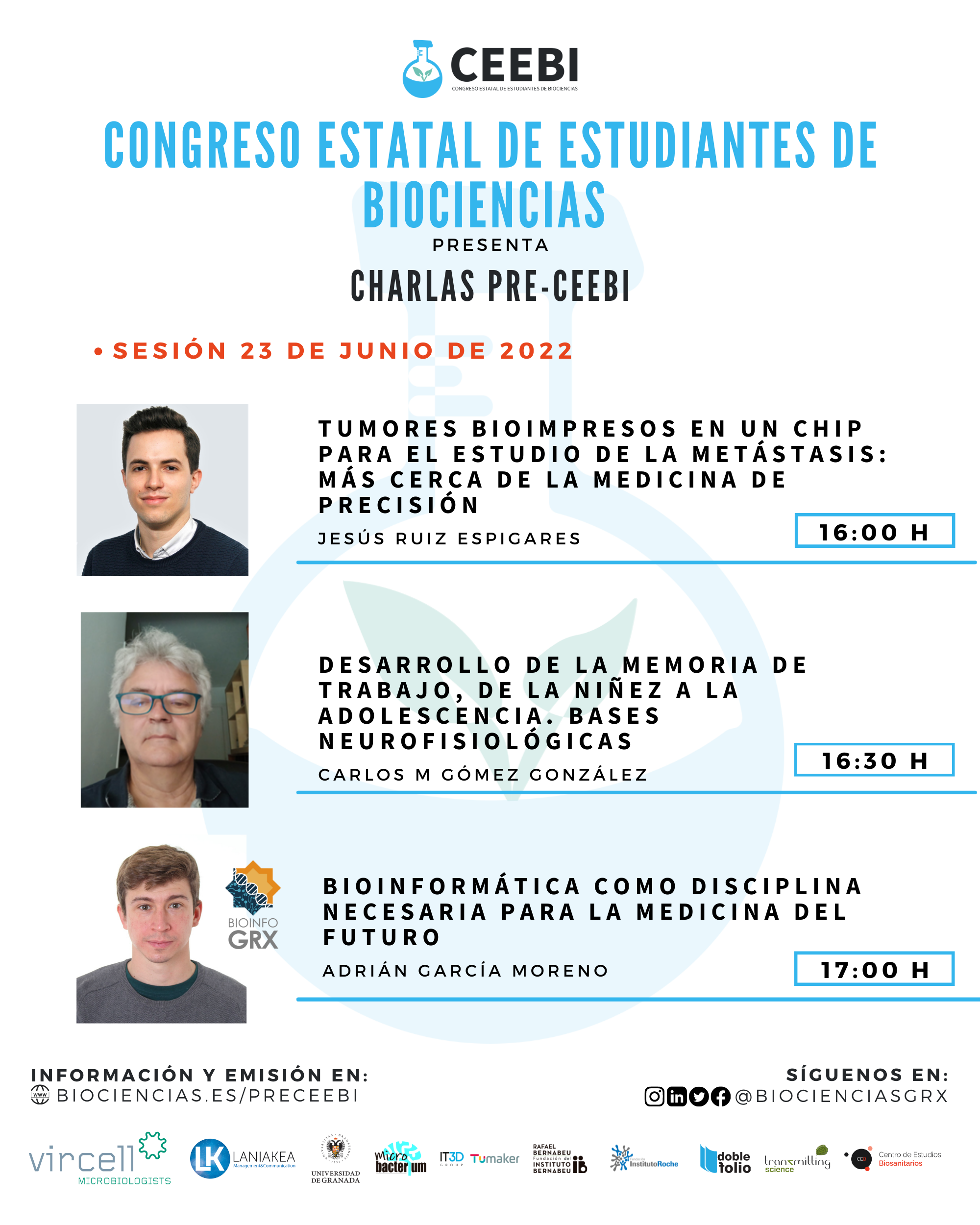 Charlas pre-CEEBI | Sesión 16 | Jesús Ruiz, Carlos Gómez y Adrián García