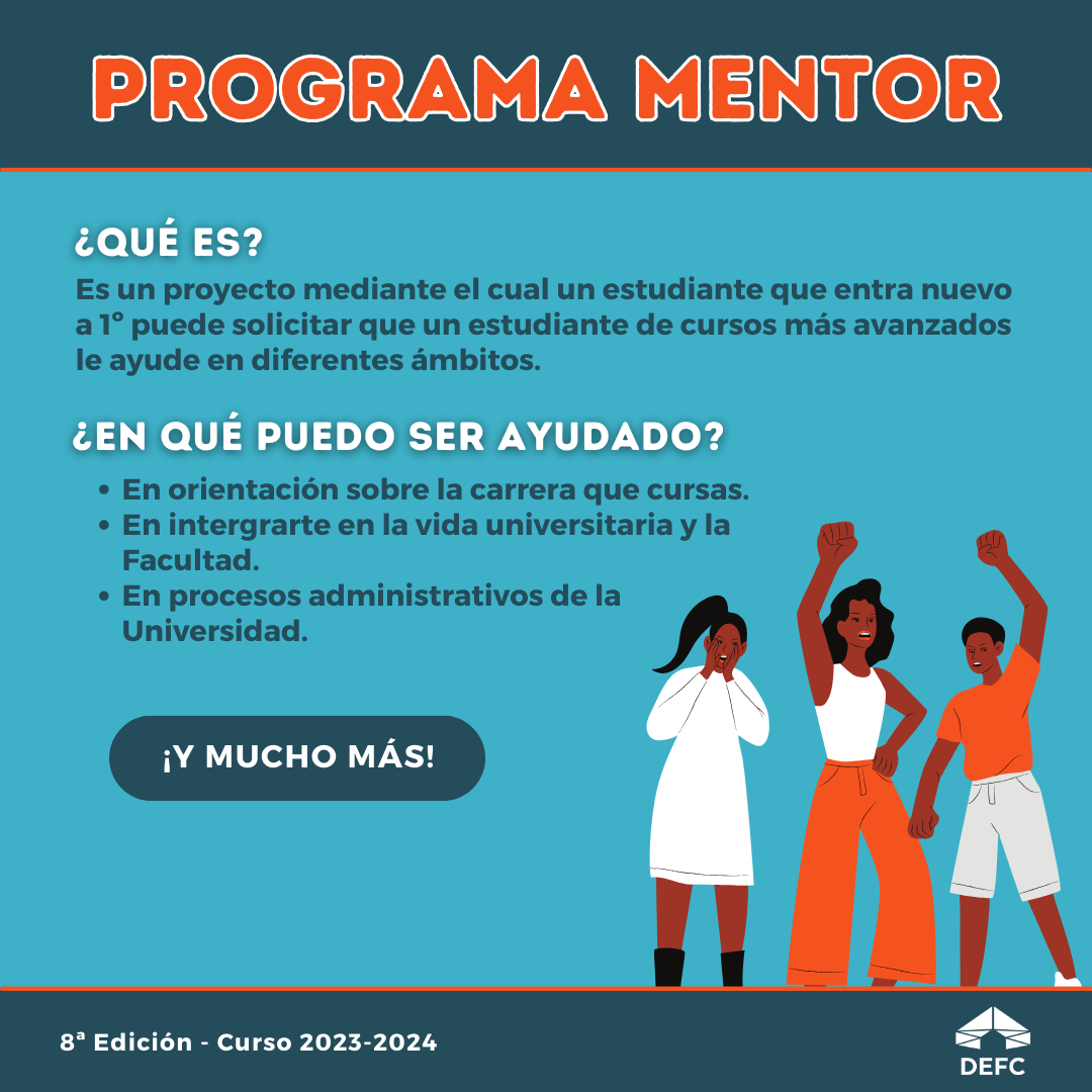 Cartel del programa mentor con los distintos plazos