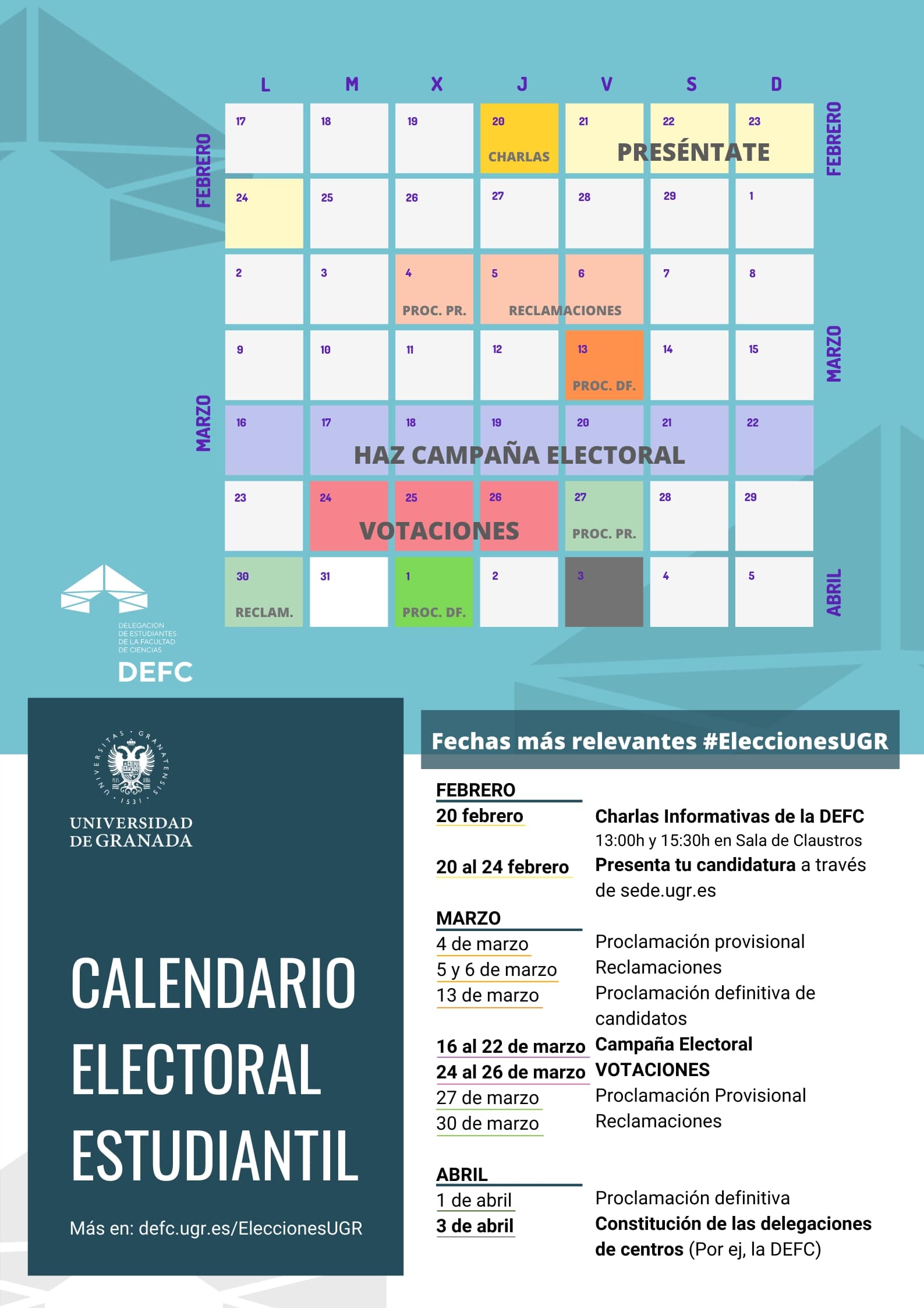 Calendario electoral estudiantil