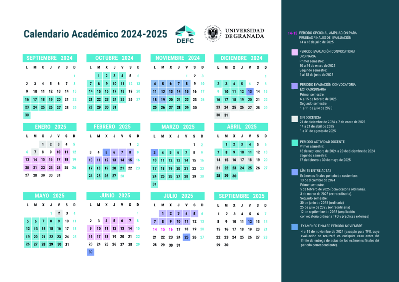 Calendario académico del curso 2024/2025 Calendario académico completo del curso 2024-2025