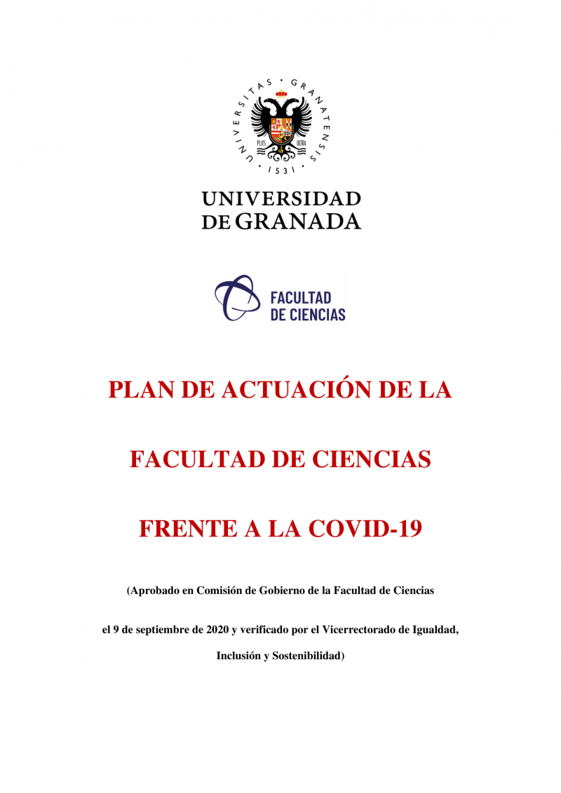 Plan de Actuación de la Facultad de Ciencias frente a la COVID-19