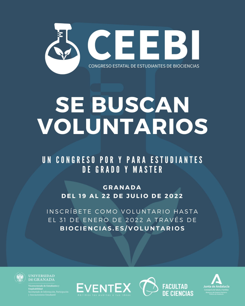 Se buscan voluntarios para el I Congreso Estatal de Estudiantes de Biociencias (CEEBI)